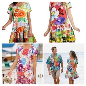 Jam's World Epiphany Hawaiian Floral Short Dress Size XL MSRP $156